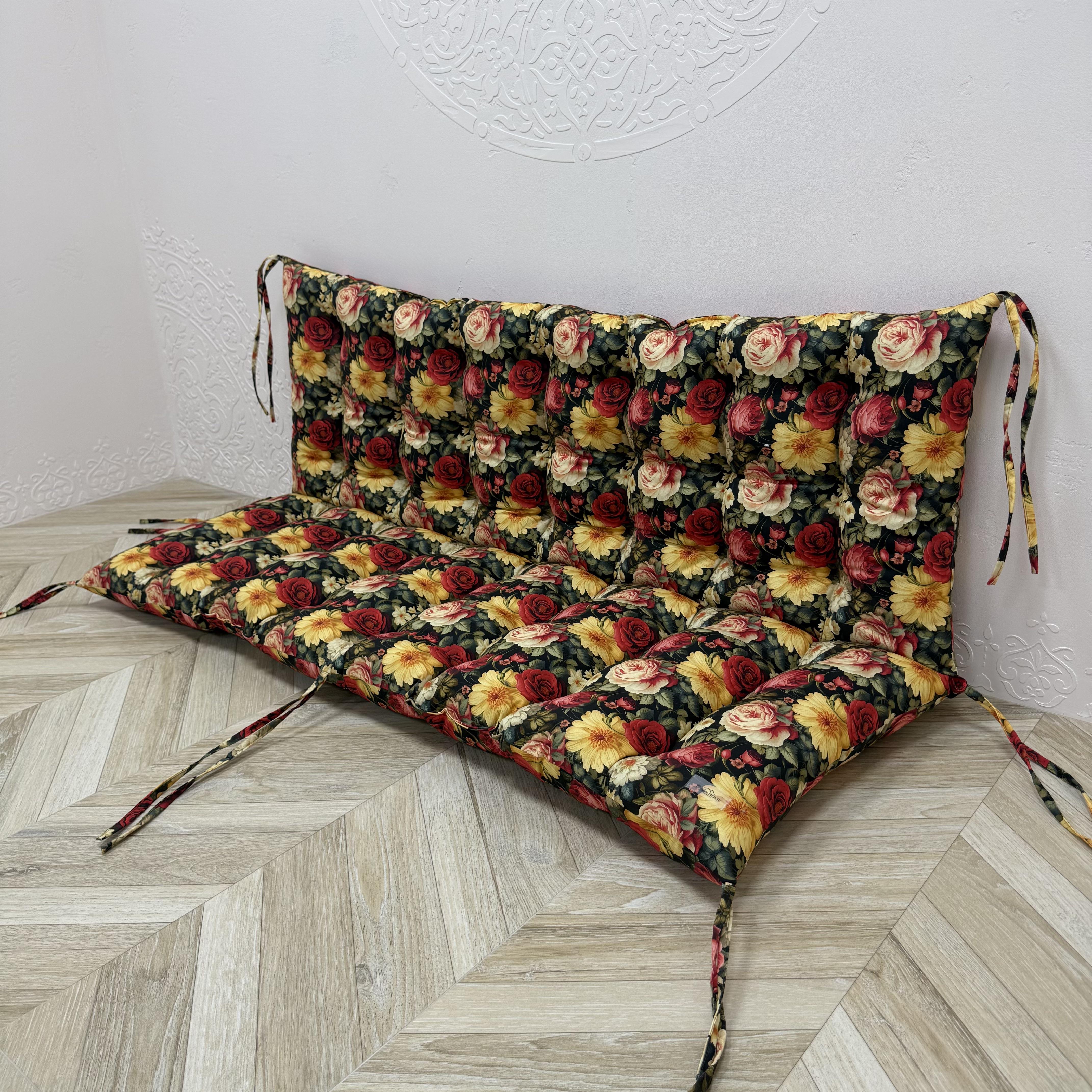 Подушка Comfort Home Black rose на поддоны/качели/каркасы/садовая мебель панама 100х50х50 см