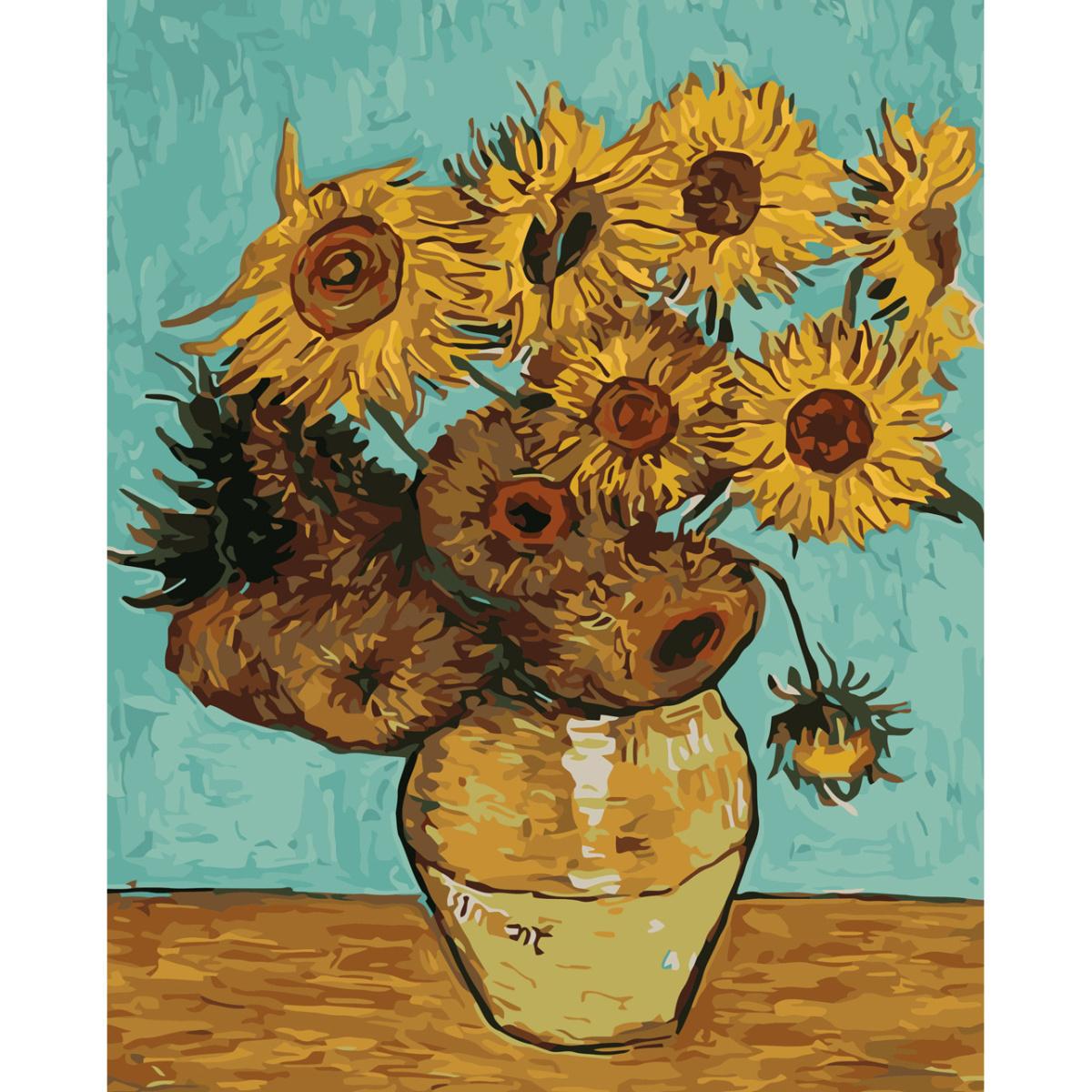 Картина по номерам Strateg Премиум Подсолнухи 30x40 см (SS-6603)