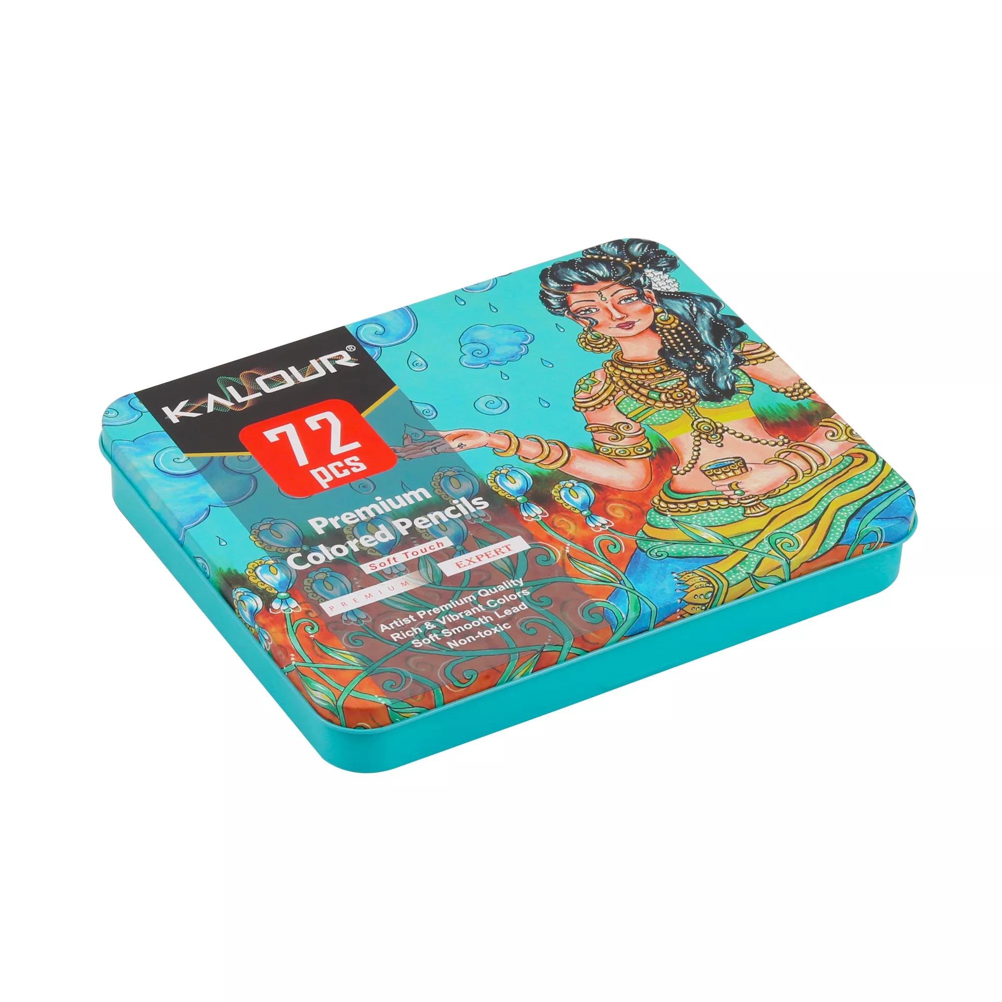 Премиум-набор цветных масляных карандашей KALOUR 72 цвета в металлической коробке - фото 2 Премиум-набор цветных масляных карандашей KALOUR 72 цвета в металлической коробке - фото 2