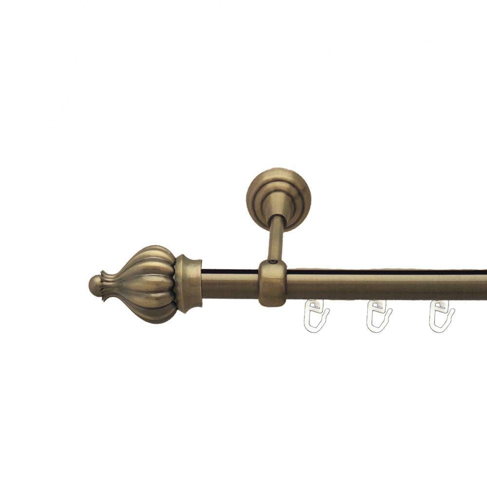 Карниз Orvit Таджа-Кристал металевий однорядний відкритий+профіль профільна труба 19 мм 400 см Антик (7222682)