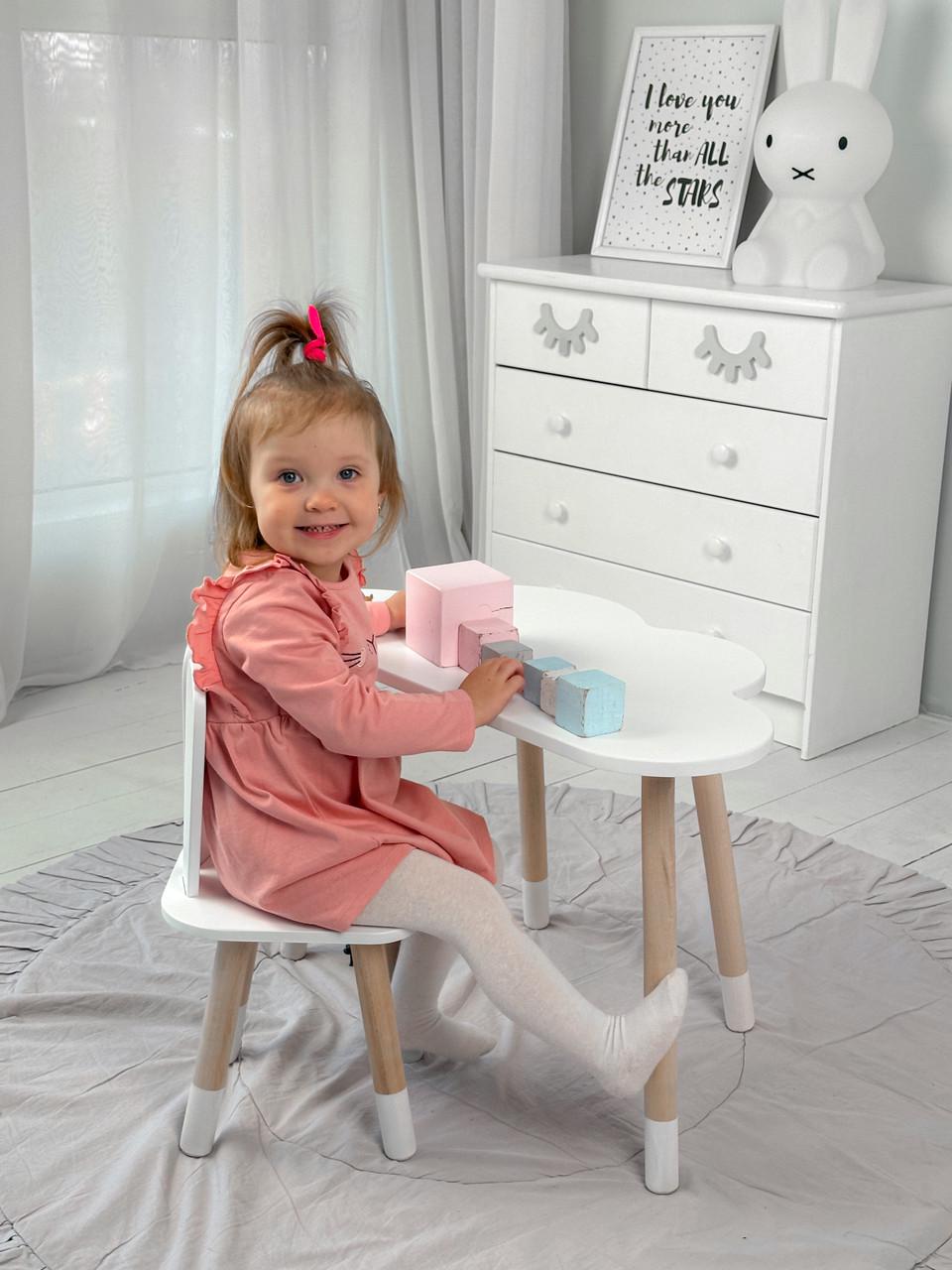 Комплект дитячих меблів Зайчик столик та стілець дерев'яний Білий (П4К-bg-217612) - фото 4 Комплект дитячих меблів Зайчик столик та стілець дерев'яний Білий (П4К-bg-217612) - фото 4