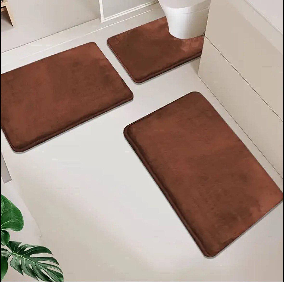 Набор ковриков в ванную и туалет Smooth Premium Memory Foam 3в1 80х50/60х40/60х50 см Коричневый (NKMaxSmooth0006) - фото 4 Набор ковриков в ванную и туалет Smooth Premium Memory Foam 3в1 80х50/60х40/60х50 см Коричневый (NKMaxSmooth0006) - фото 4