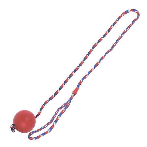 Игрушка для собак Flamingo Ball With Rope Мяч из литой резины на веревке 7 см