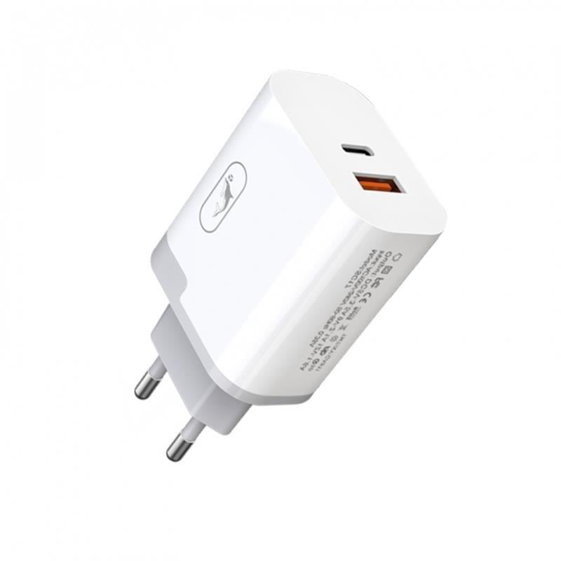 Зарядное устройство сетевое SkyDolphin SC17 PD+QC3.0 18W USB-A USB-C White (SDMZP-000110)