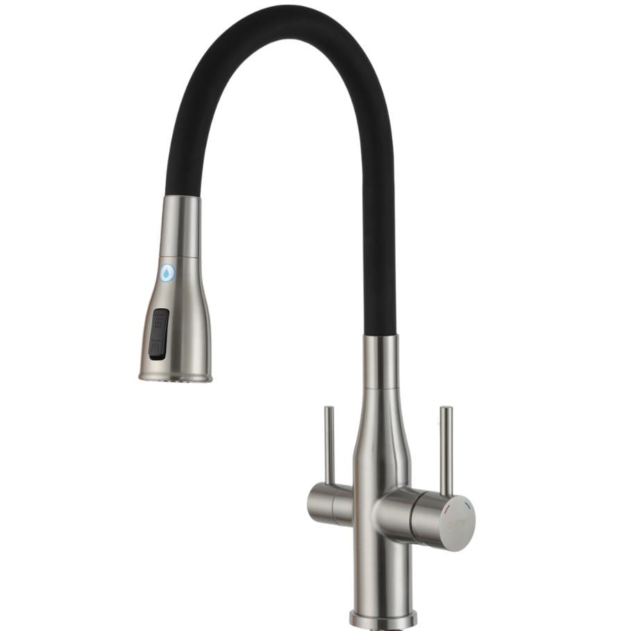 Смеситель для кухни Gappo G4399-65 на две воды Черный (174252)