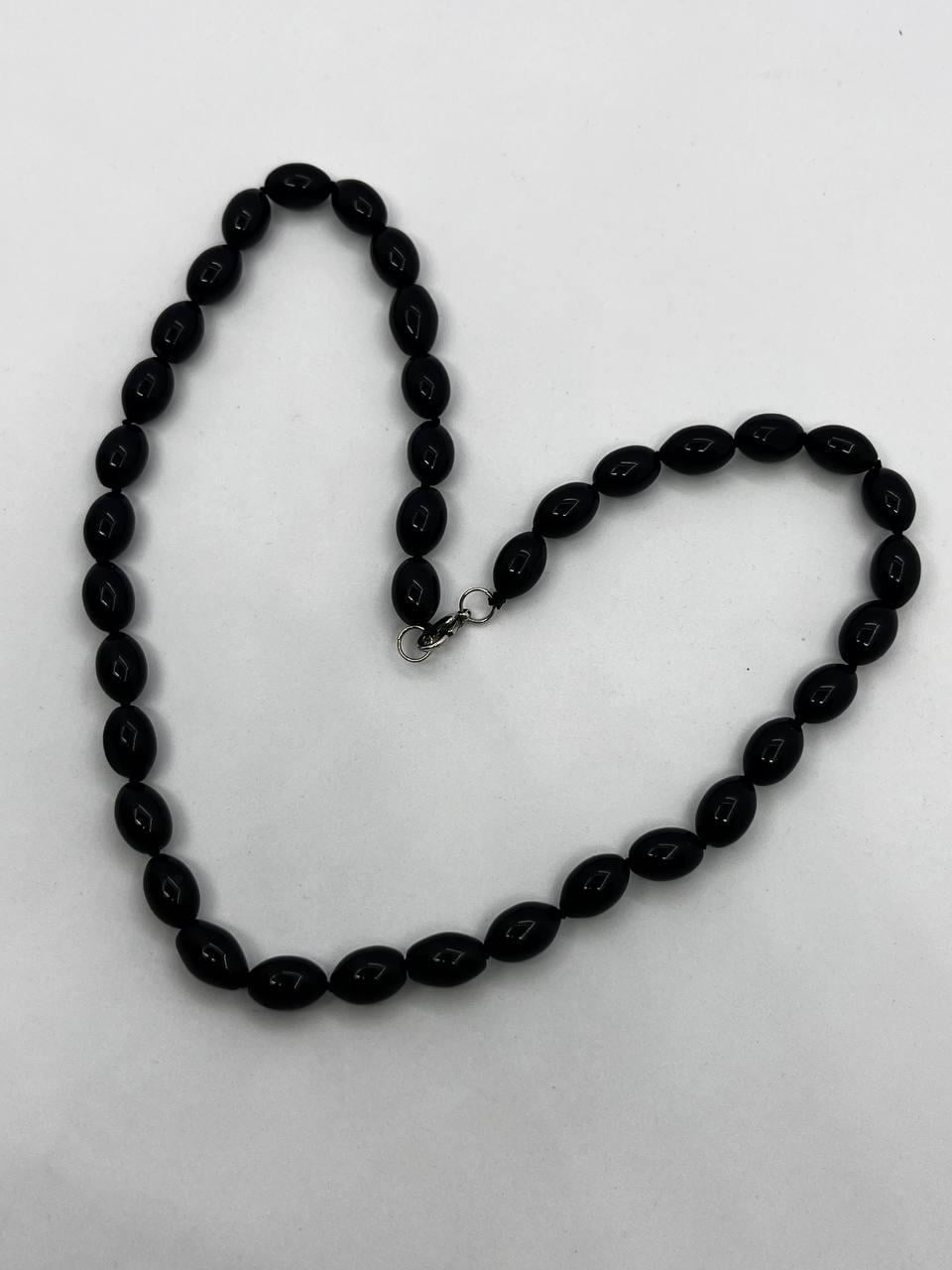 Бусы агат 54 см Черный (10290)