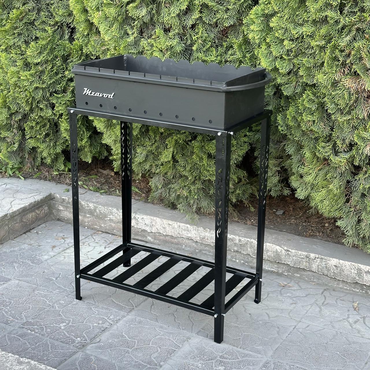 Мангал Metalzavod Прометей на 9 шампурів 4 мм на дровниці 79х36,7х94,5 см (MD9-4R) - фото 2 Мангал Metalzavod Прометей на 9 шампурів 4 мм на дровниці 79х36,7х94,5 см (MD9-4R) - фото 2