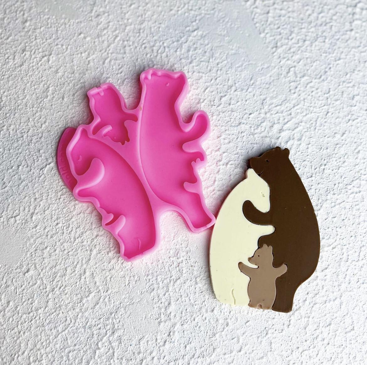 Молд силиконовый Пазл Семья медведей (8724)