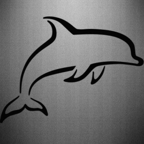 Наклейка Dolphin outline minimalist 25x18,5 см (27911325)