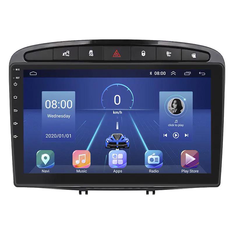 Автомагнитола штатная Lesko для Peugeot 308 I 2007-2011 9" 6/128Gb 4G Wi-Fi GPS Top MOB