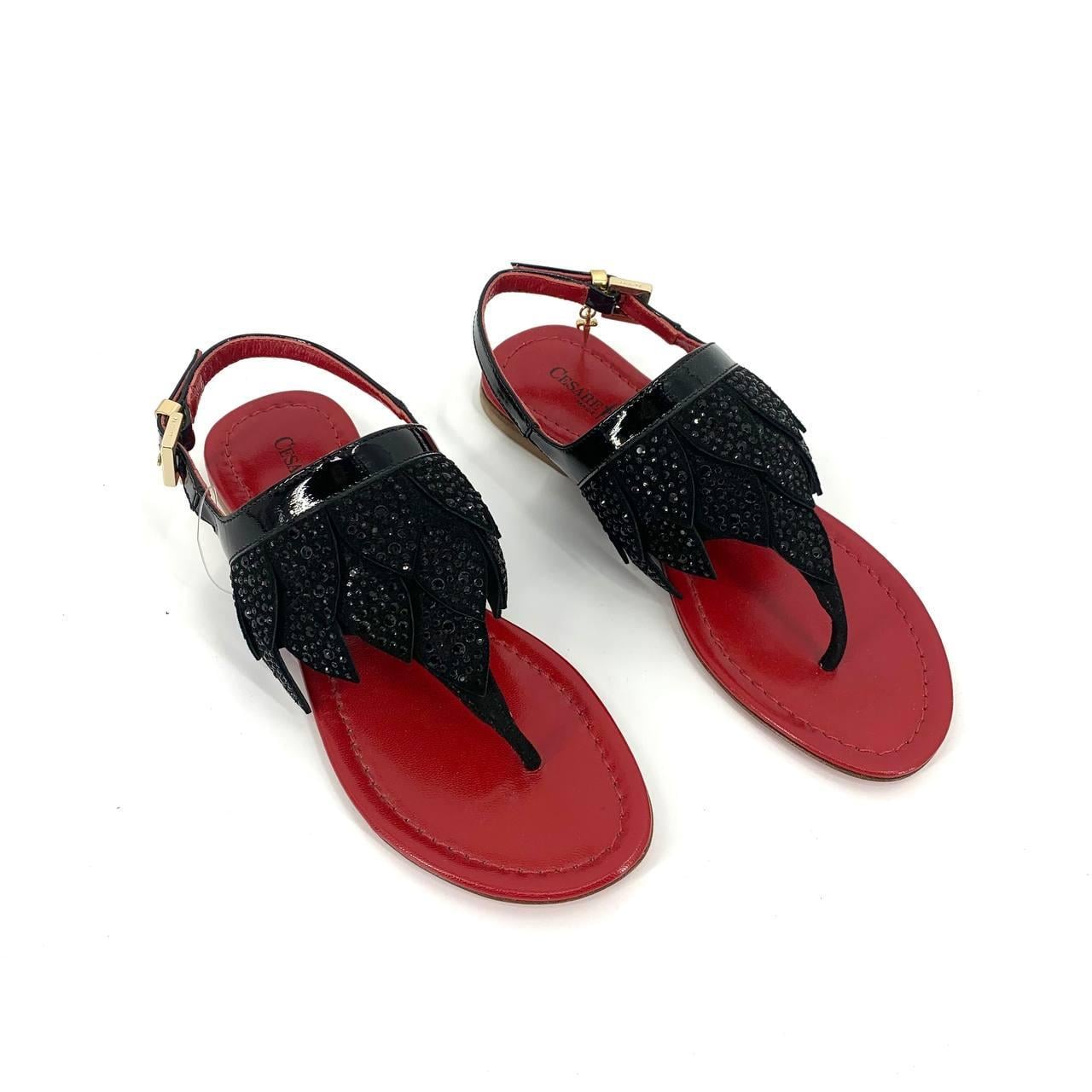 Босоножки Cesare Paciotti 41941 100% кожа р. 37 22,3 см Черно-красный (2421043252)
