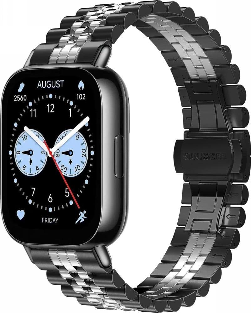 Браслет металлический Stech Line для Redmi Watch 5 Lite/5 Active Black Silver (40156-03)