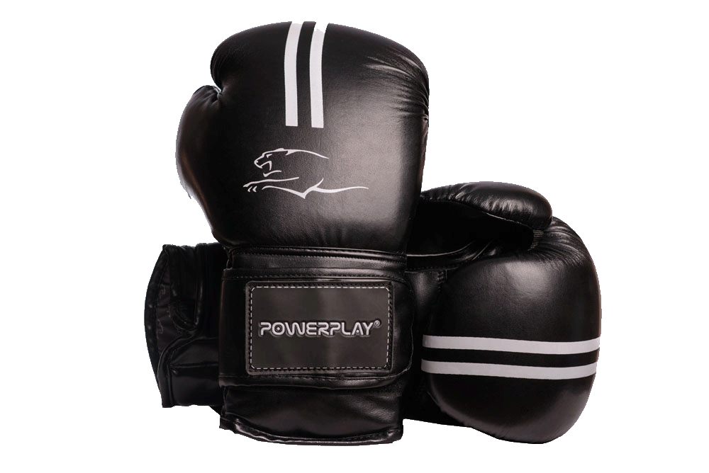Боксерские перчатки PowerPlay 3016 10 унций Черно-белый