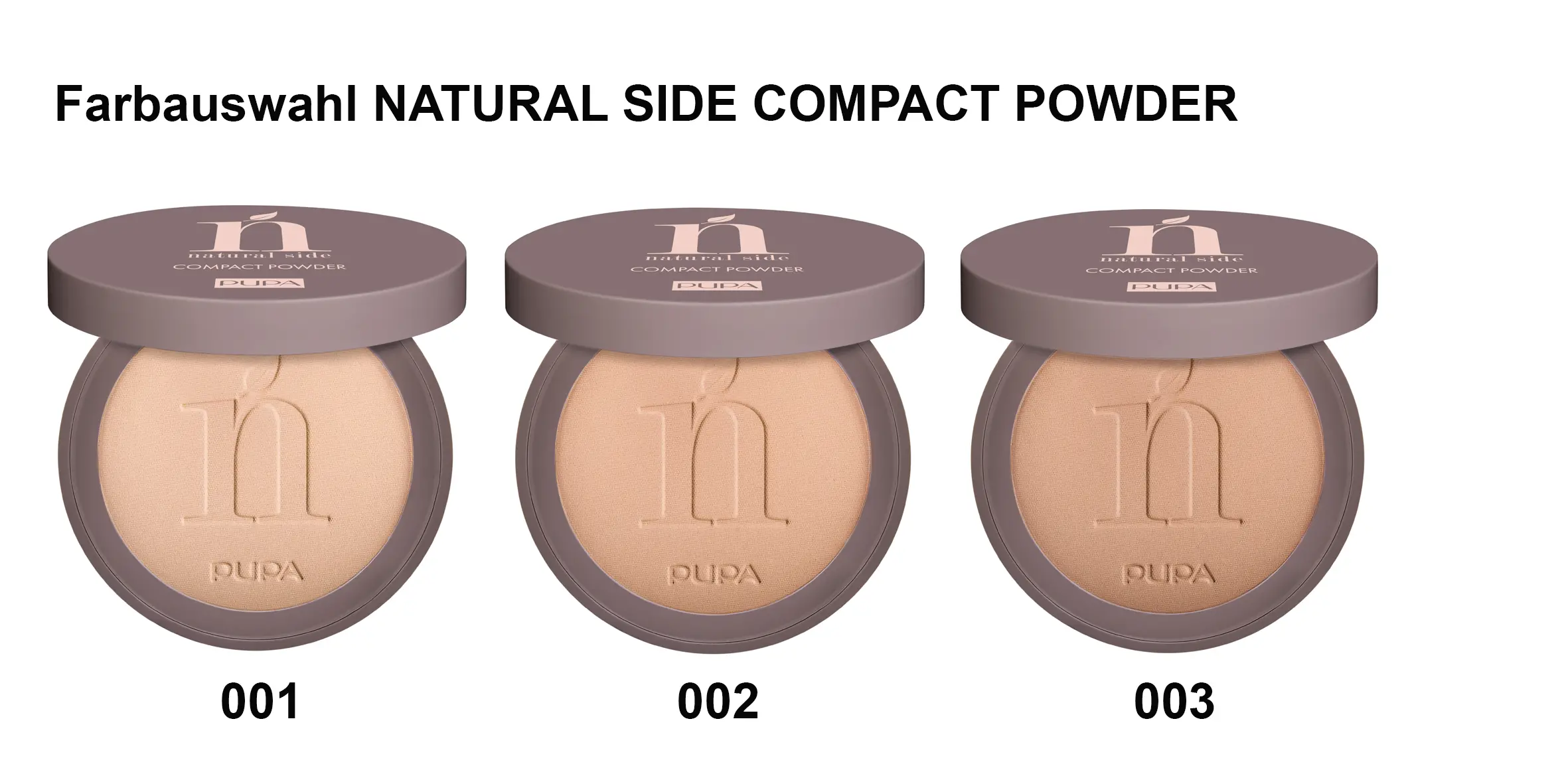 Пудра для обличчя Pupa Natural Side Compact Powder 001 Light Beige 8 г (2189284672) - фото 2