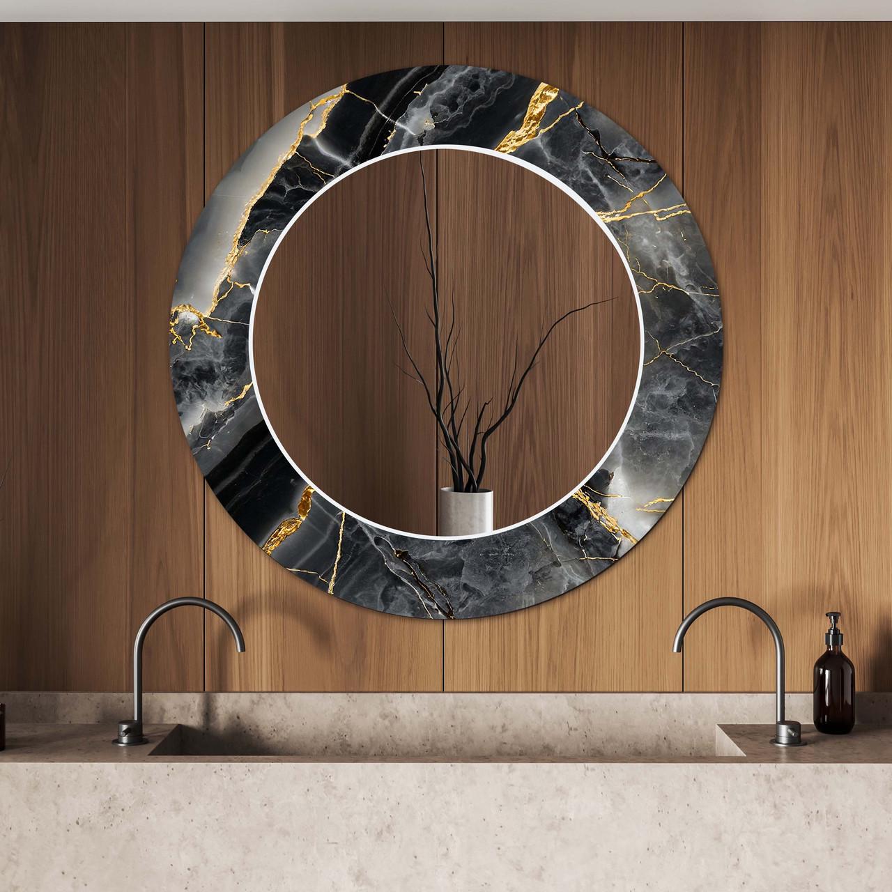 Зеркало на стену NovellaPrint с рисунком мрамора круглое 50 см (2019.1) Зеркало на стену NovellaPrint с рисунком мрамора круглое 50 см (2019.1)