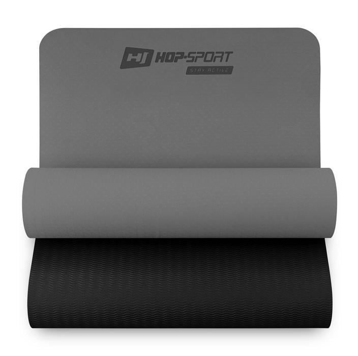 Мат для фитнеса и йоги Hop-Sport HS-T006GM TPE 0,6 см Серый Мат для фитнеса и йоги Hop-Sport HS-T006GM TPE 0,6 см Серый