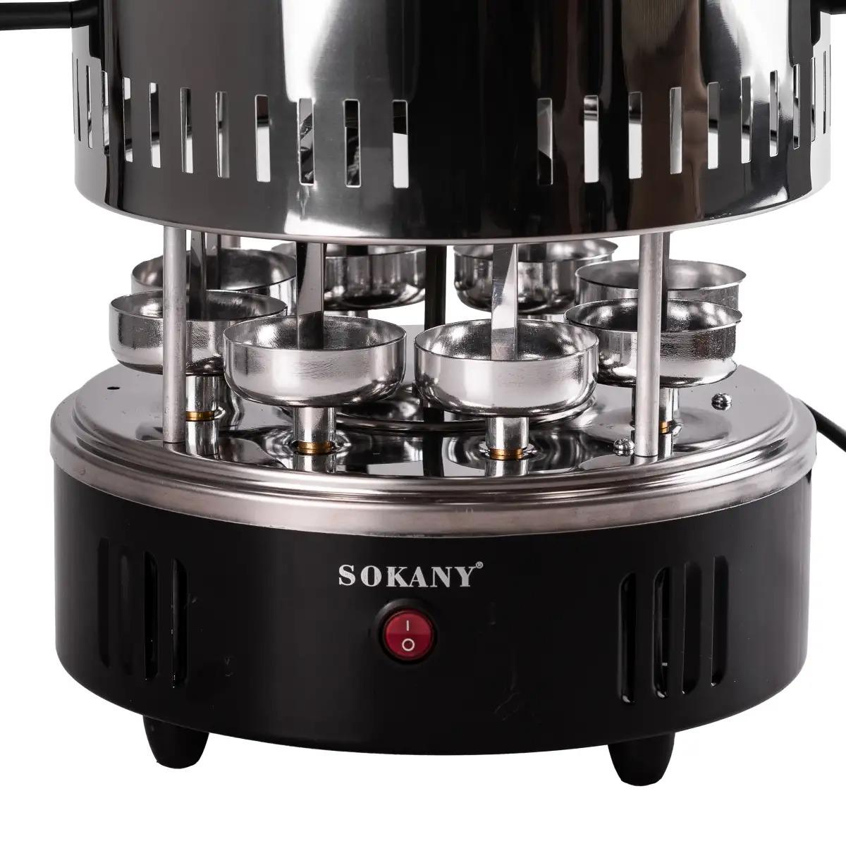 Электрошашлычница Sokany SK-6113 вертикальная на 8 шампуров Стальной (27969951) - фото 3