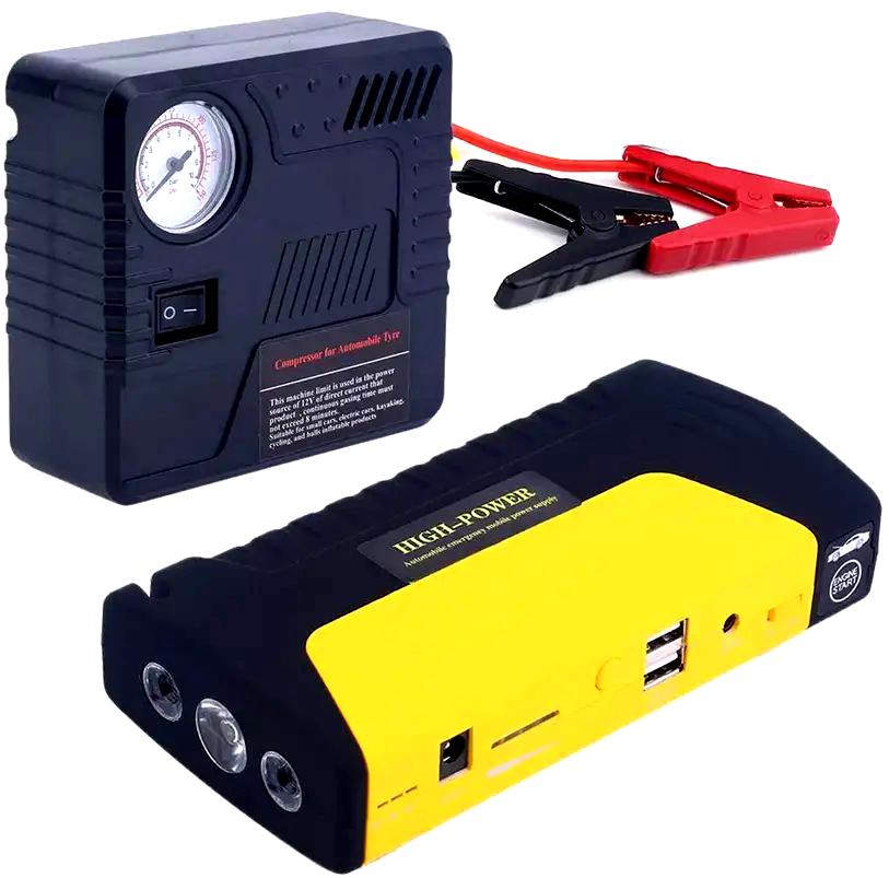 Пусковое устройство для машины car jump starter 20000 mAh 2хUSB с фонариком и компрессором в чемодане (22350927) - фото 11