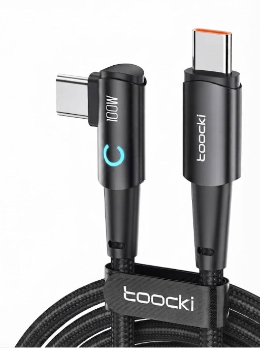 Кабель угловой Type-C-Type-C 100W Toocki PD QC4.0 FCP AFC-2 м 1 угол 90° TXCTT 1- WYA01 (3038361977)