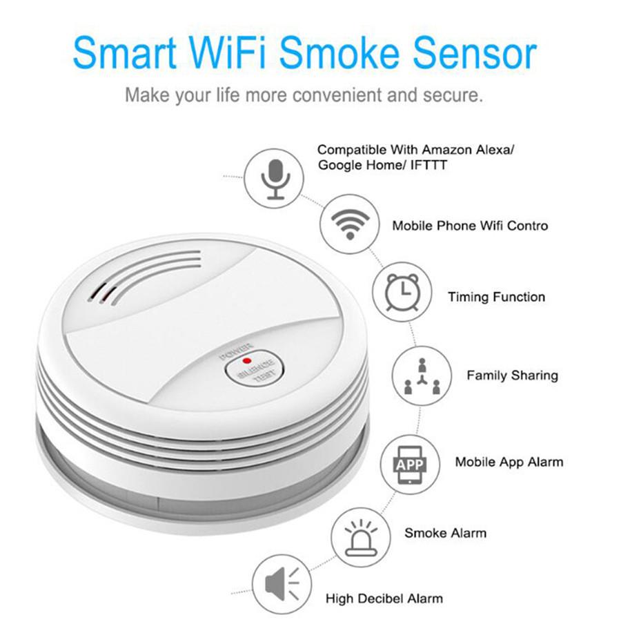 Дитектор диму Tuya smart house WiFi з сиреною (902573) - фото 5