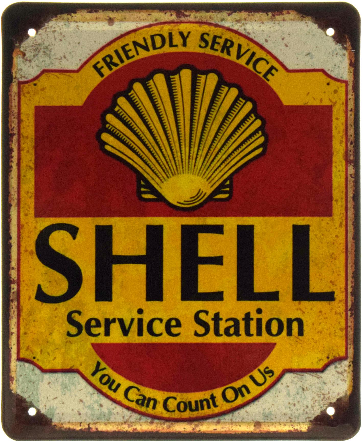 Табличка металева "Shell Service Station" 18x22 см (ms-103585)