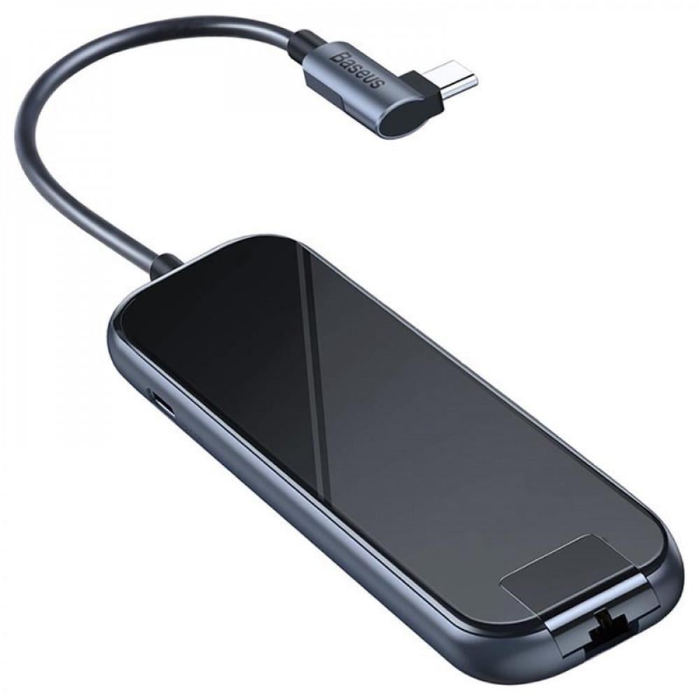 USB-хаб Baseus CAHUB-BZ0G Type C to 2 x USB 3.0/HDMI/Audio/PD/iWatch Wireless Charger Deep Gray (ts000066481000021348)