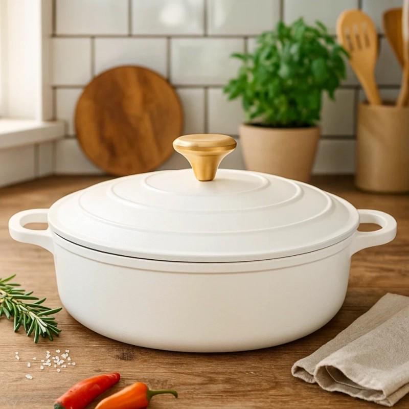 Сотейник Edenberg EB-12096 с антипригарным мраморным покрытием и металлической крышкой 24x7,5 см 2,9 л Белый (EB-12096)