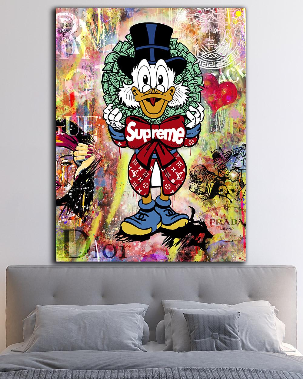 Картина в офис Скрудж Феерия денег 100х130 см (MIX-613-3)