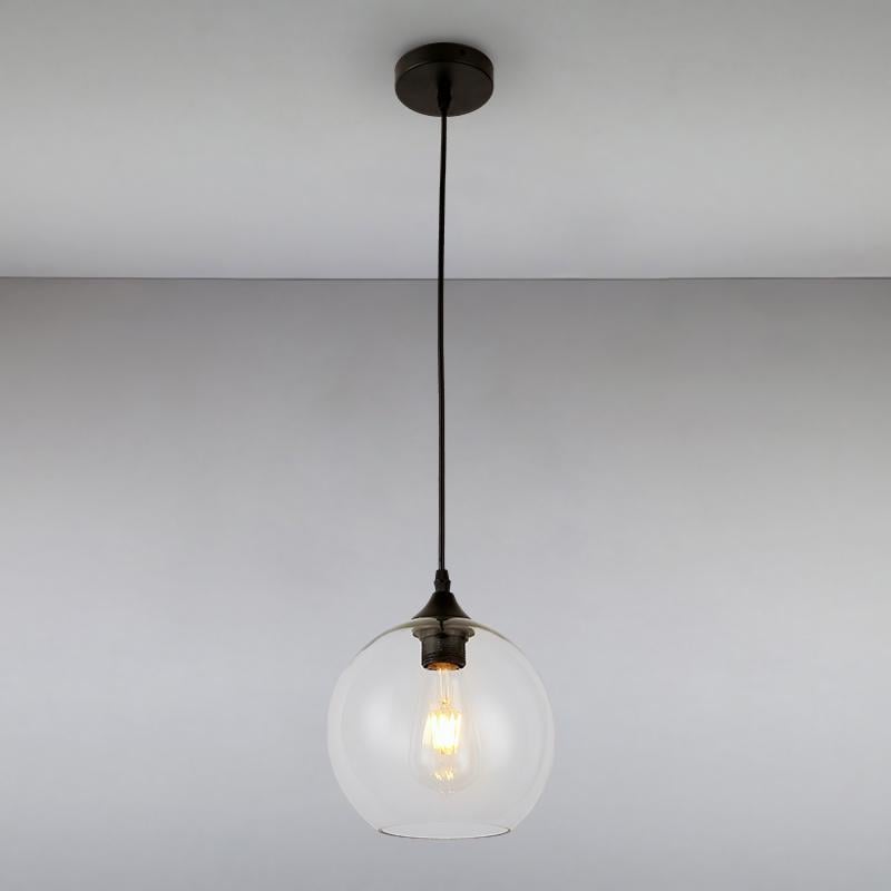 Люстра підвісна лофт Light House LS-14836-1 CL на одну лампу Чорний/Прозорий