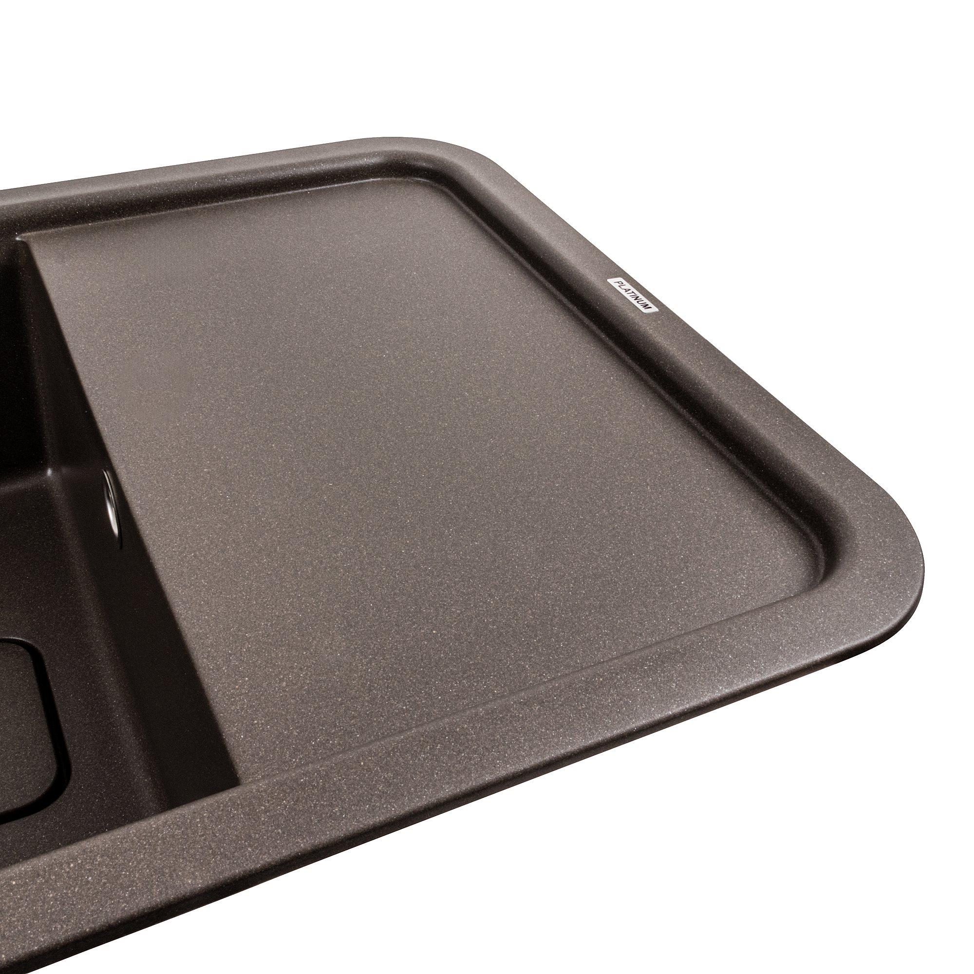 Мийка гранітна для кухні Platinum 7850 CUBE матова Темна скеля - фото 3 Мийка гранітна для кухні Platinum 7850 CUBE матова Темна скеля - фото 3