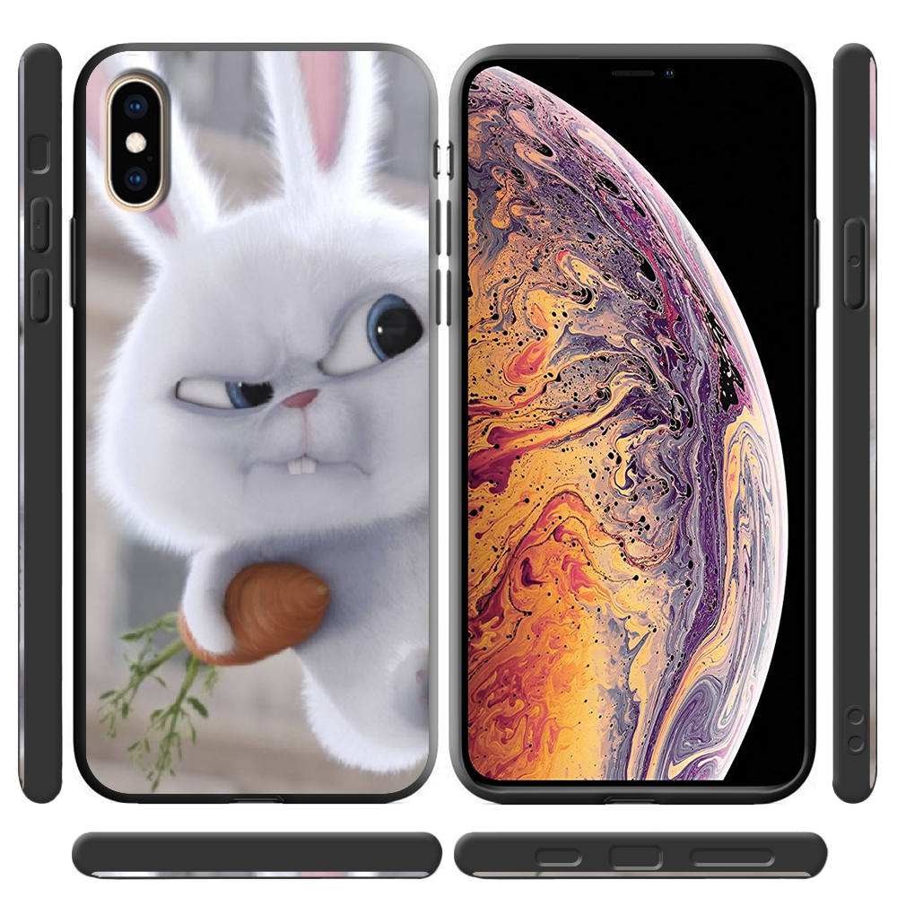 Чохол Boxface iPhone XS Rabbit Snowball Чорний силікон (35413-up1116-38046) - фото 2