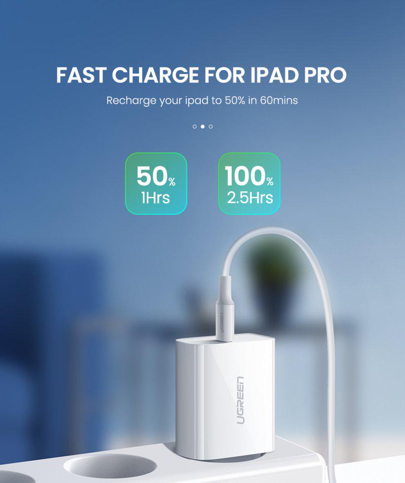 Зарядное устройство сетевое UGREEN CD137 USB-C PD 18 Вт (60450) - фото 13 Зарядное устройство сетевое UGREEN CD137 USB-C PD 18 Вт (60450) - фото 13