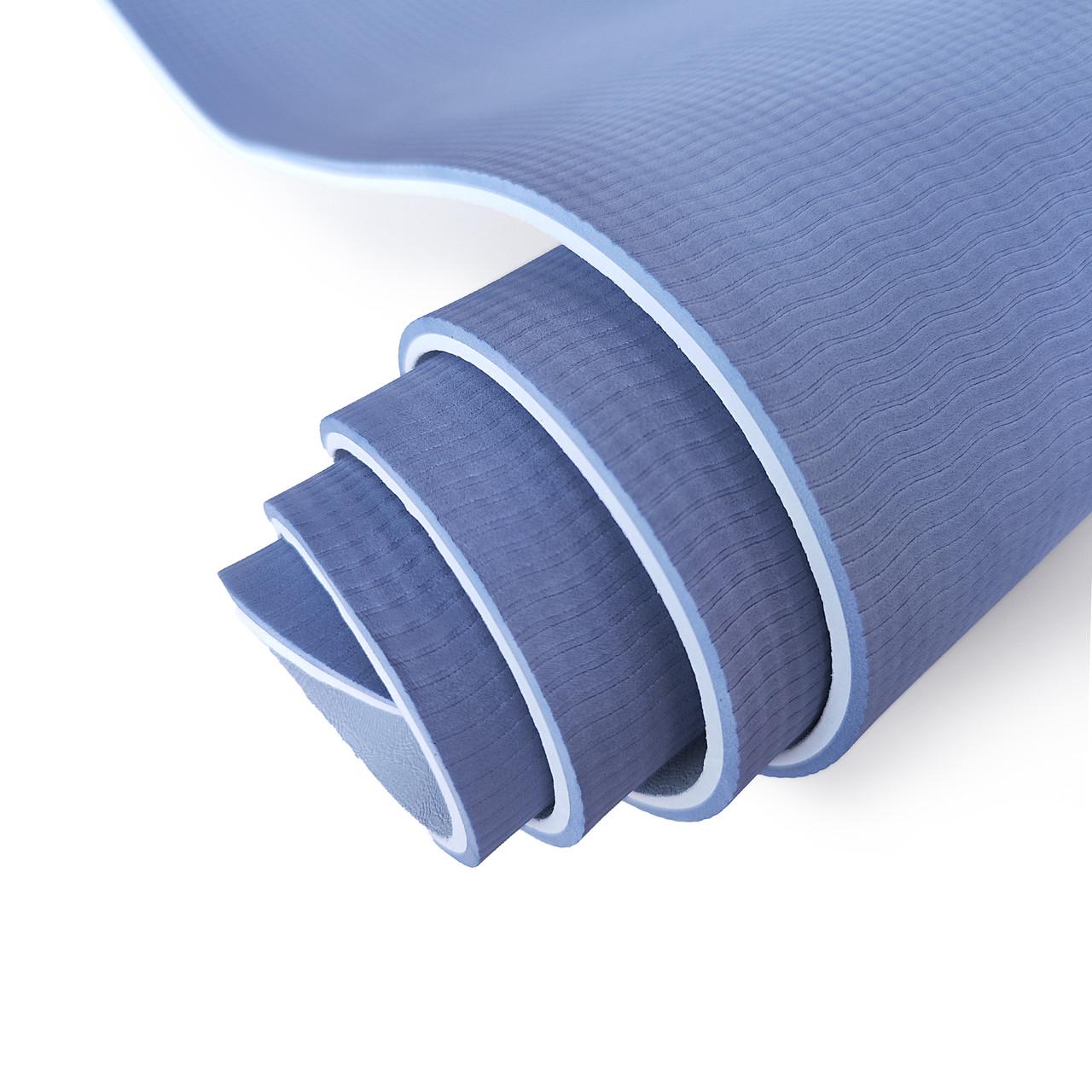 Коврик для фитнеса и йоги Gemini Pro GE-6DBGY TPE/TC 6 мм (14729318) - фото 3