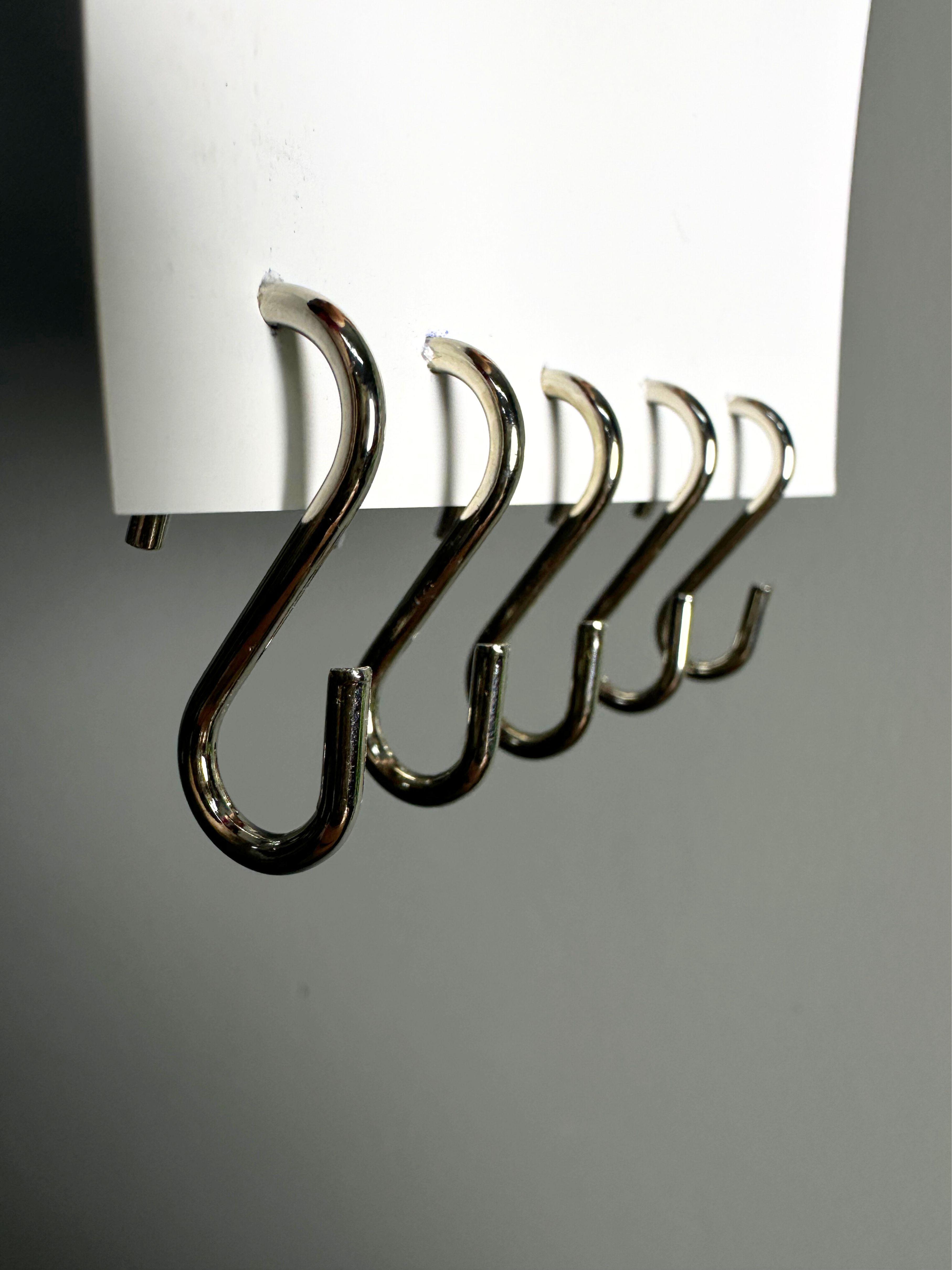 Крючки металлические S-образные для подвешивания 5 шт. в наборе Серебристый (88369м)