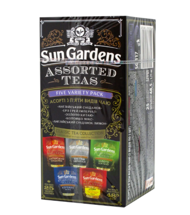 Чай чорно-зелений мiкс Sun Gardens Assorted Teas 48,5 г 25 ф/п
