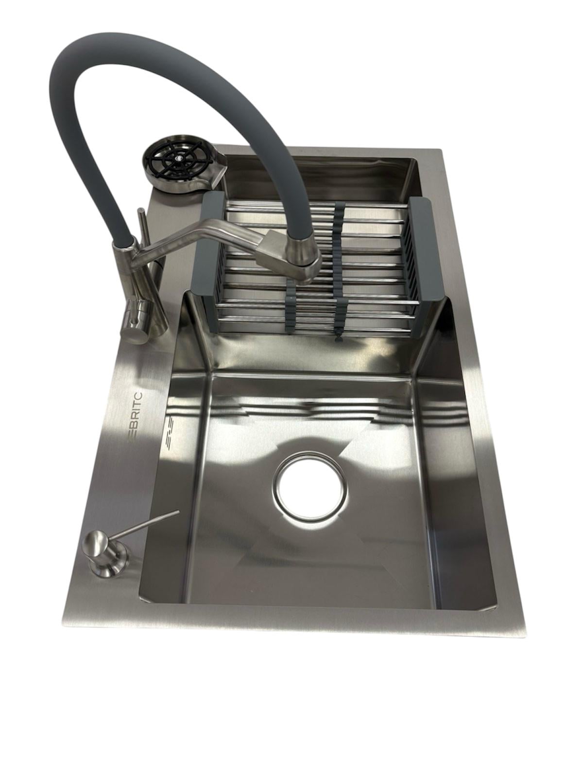 Мойка для кухни левая Britc 7848 см LB/кран с подключением к фильтру воды Серий