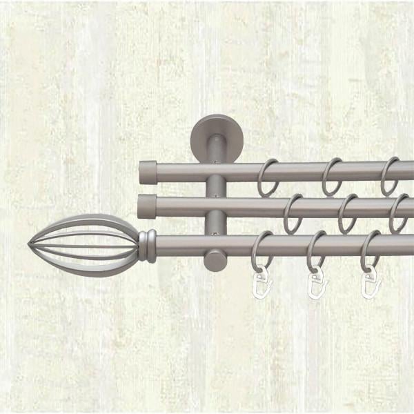 Карниз для штор Orvit Пантеон трехрядный 16/16/16 мм цилиндр 240 см Сатин (000-6740)