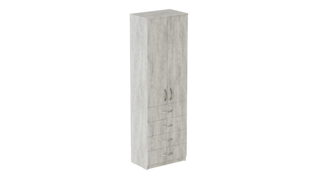Шкаф Ferrum-decor Анжело на 3 полки с 2 дверями и 4 ящиками ДСП 16 мм 1900x600x380 мм Бетон (FRD-104994)