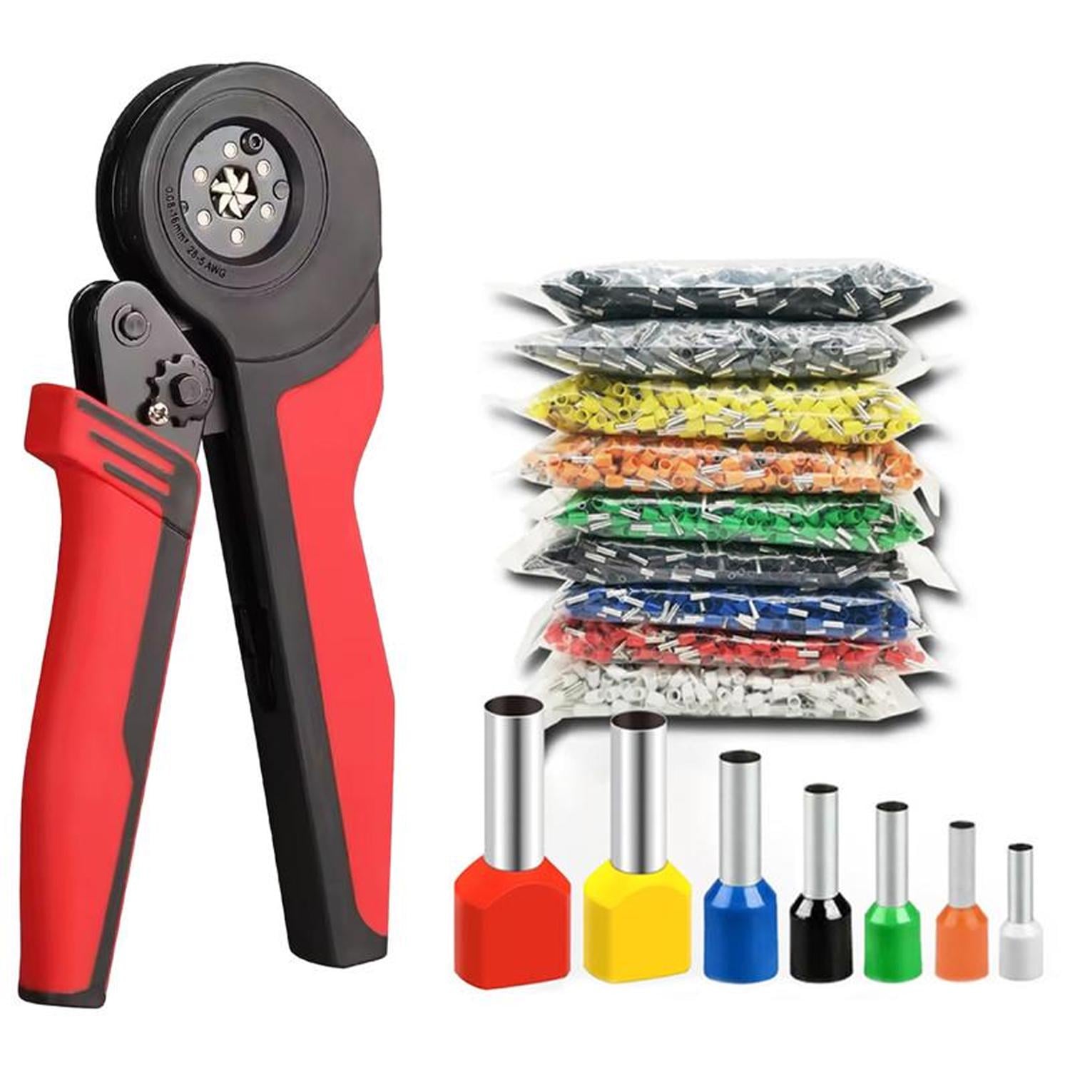 Комплект Tactix шестигранный кримпер 0.08-16 мм кв с наконечниками 7 видов 1200 шт. (DART.E33)