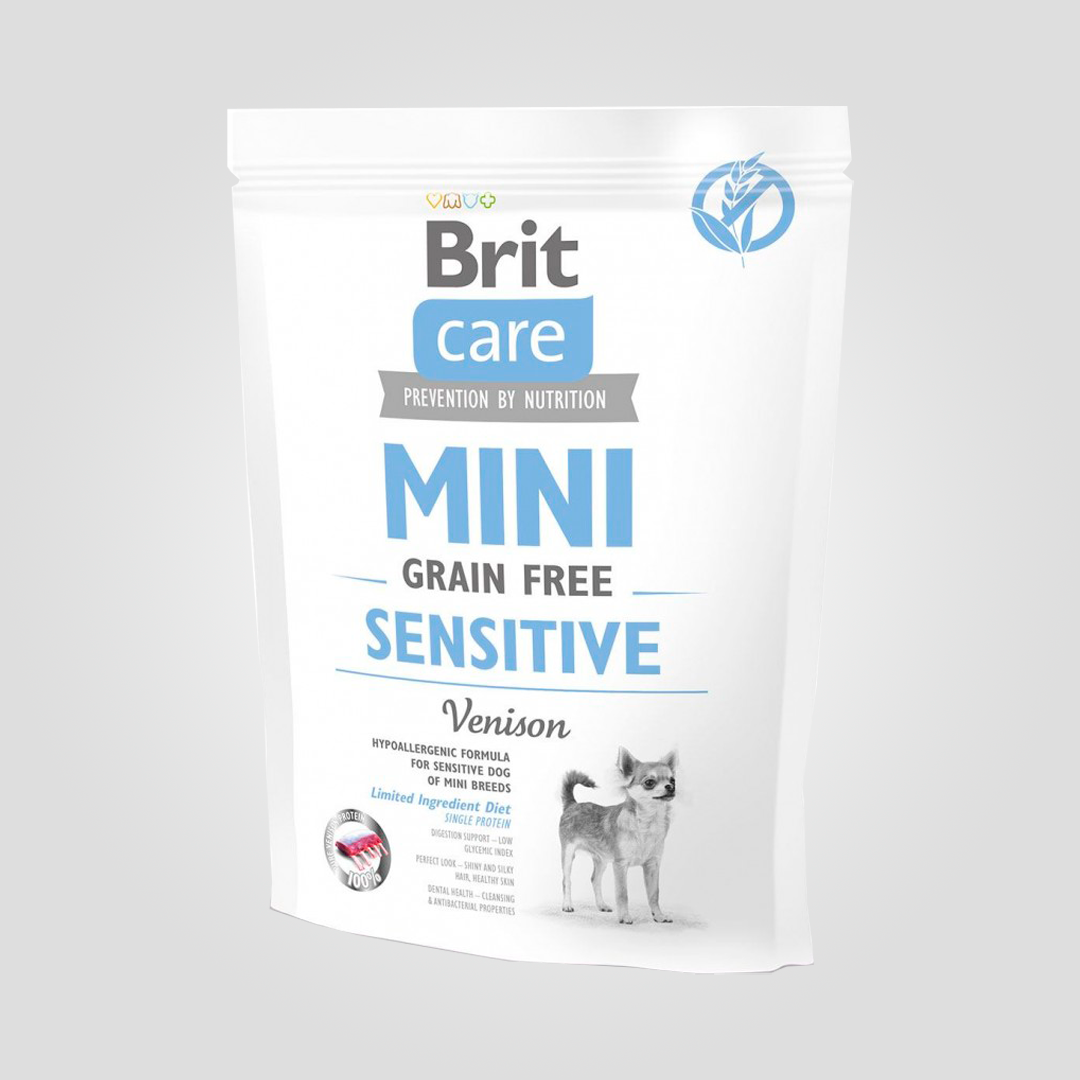 Корм сухой Brit Care Mini Sensitive для собак мелких пород с чувствительным пищеварением с олениной 400 г (20504593)