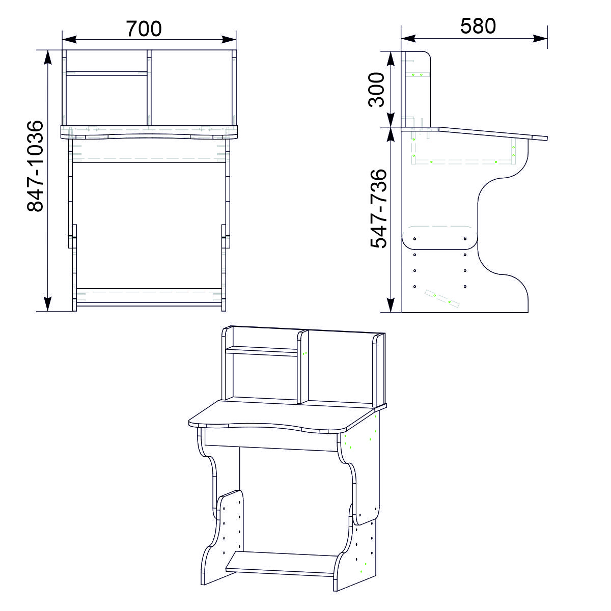 Стіл письмовий Компаніт Малюк 2 70х58х73,6 см Венге темний (66f00bbbe46f9163b52626a0) - фото 2 Стіл письмовий Компаніт Малюк 2 70х58х73,6 см Венге темний (66f00bbbe46f9163b52626a0) - фото 2