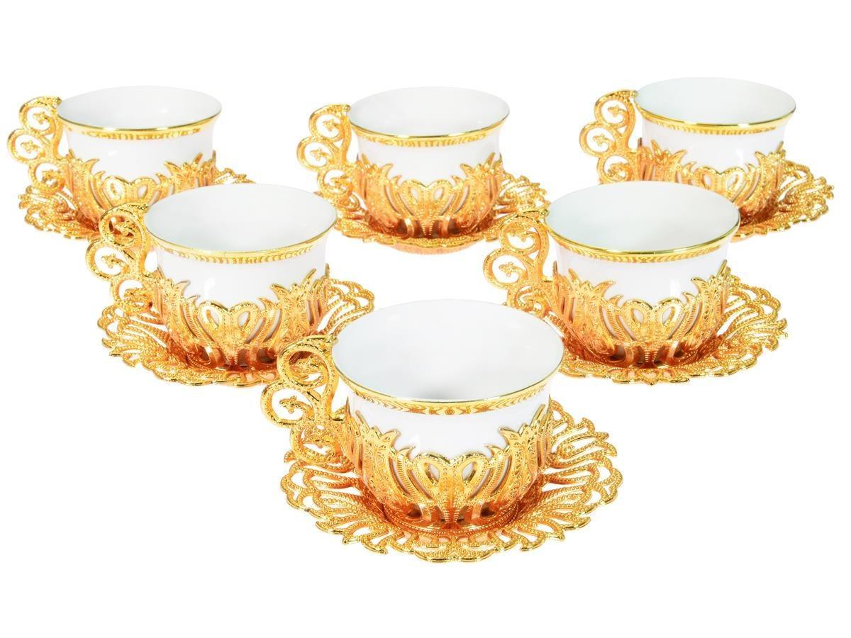Кофейный сервиз на 6 персон ACAR 12 пр. в Золото (600SA)