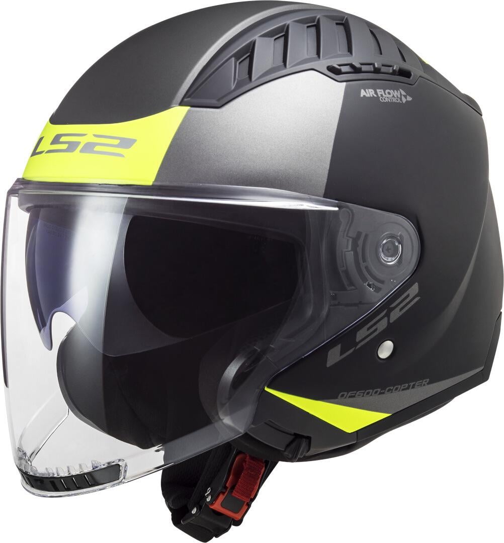 Мотошлем LS2 OF600 Copter 2 Urbane M Matt Black/Hi-Vis Yellow (29743)