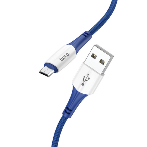 Кабель Hoco Micro USB Ferry Charging X70 1 м 2,4A Blue - фото 1