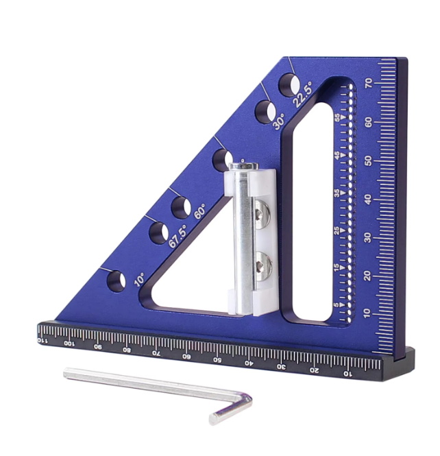Угольник-линейка 3D алюминиевый 110 мм 22,5-90° алюминиевый (1005007613201314) Угольник-линейка 3D алюминиевый 110 мм 22,5-90° алюминиевый (1005007613201314)