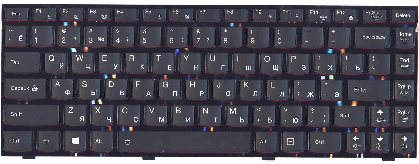 Клавиатура для ноутбука Lenovo IdeaPad Y410P с подсветкой Light Black Frame Black
