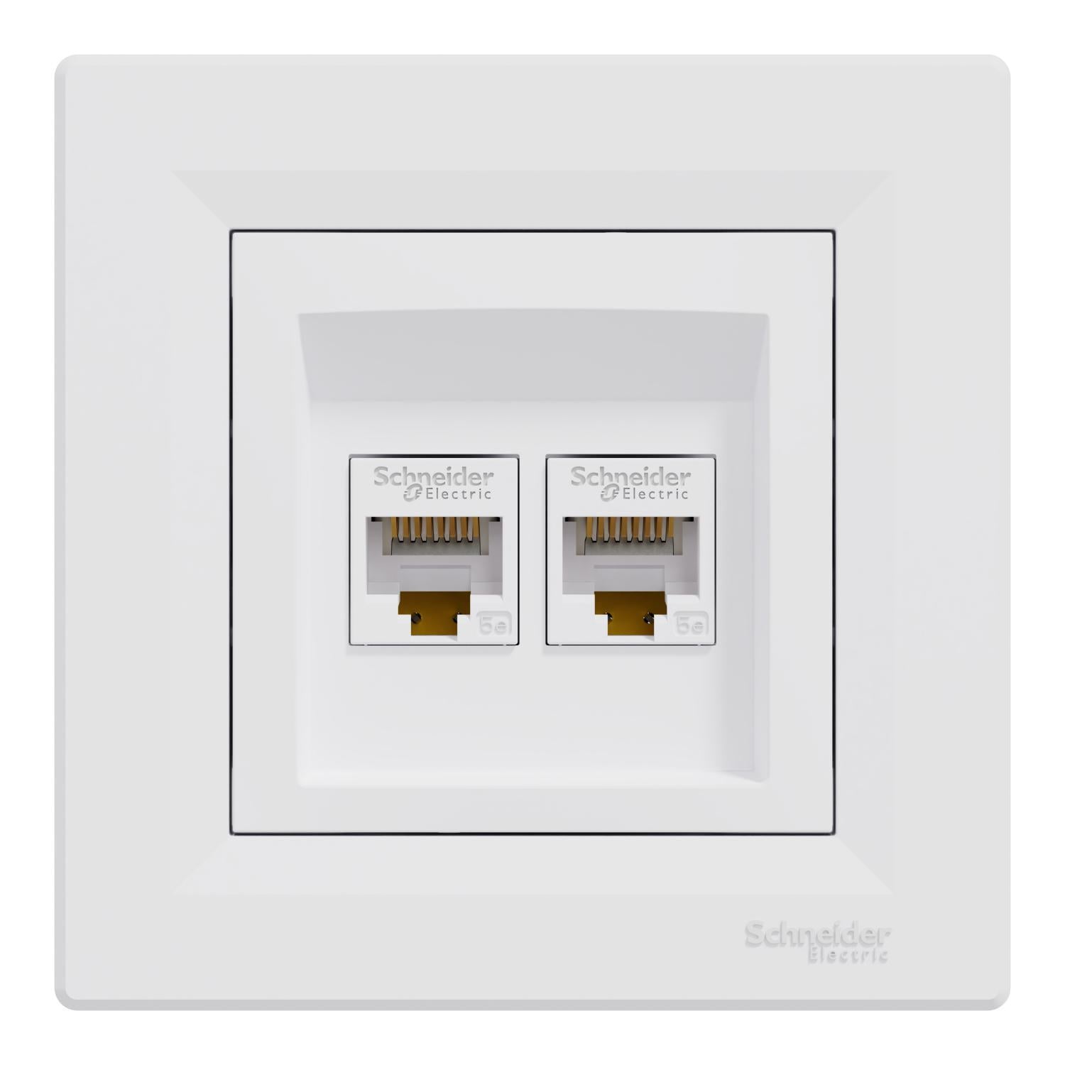 Розетка двойная компьютерная Schneider Electric RJ-45 Asfora Белый