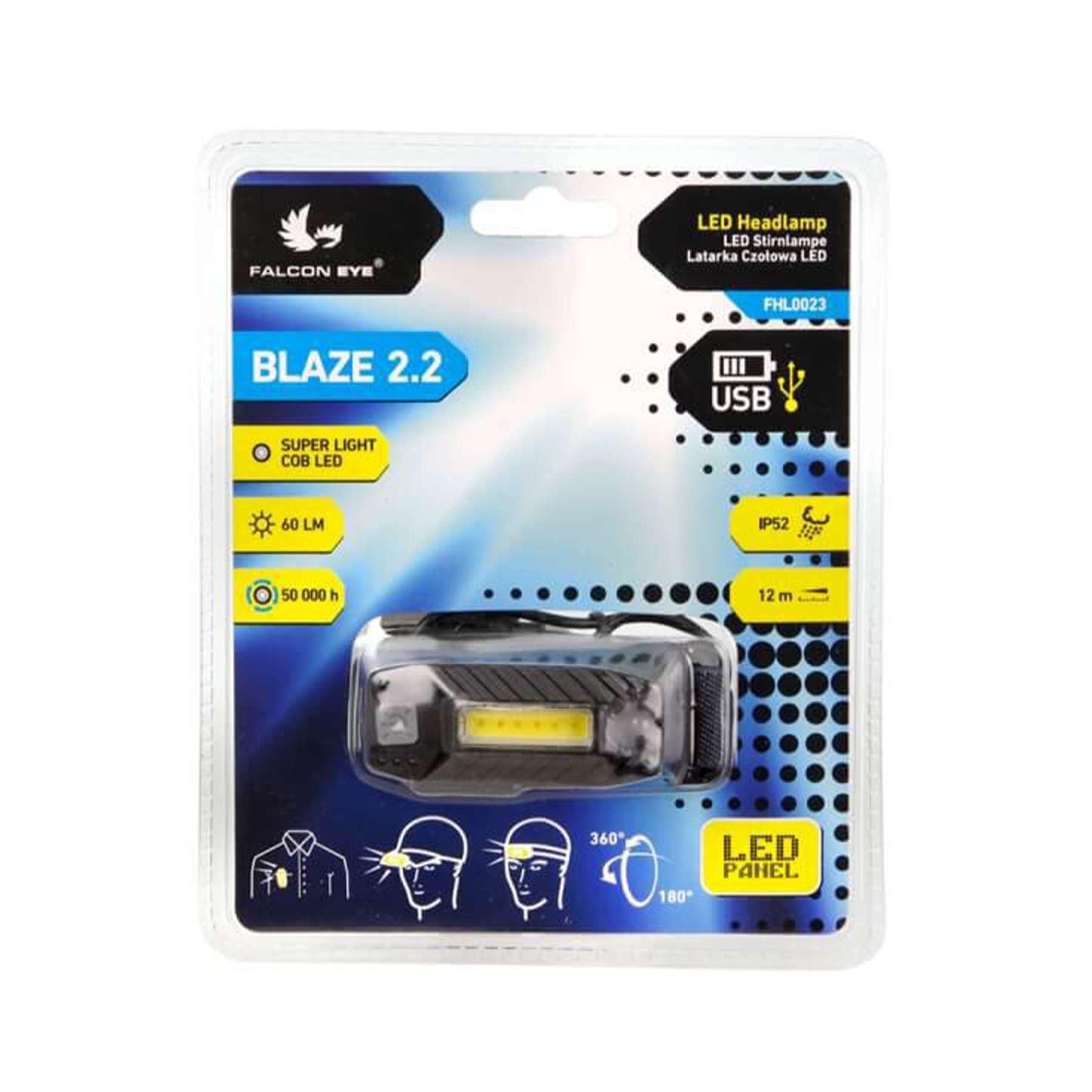 Фонарь налобный Falcon Eye Blaze 2.2 60 Lm USB Rechargeable (FHL0023) - фото 2