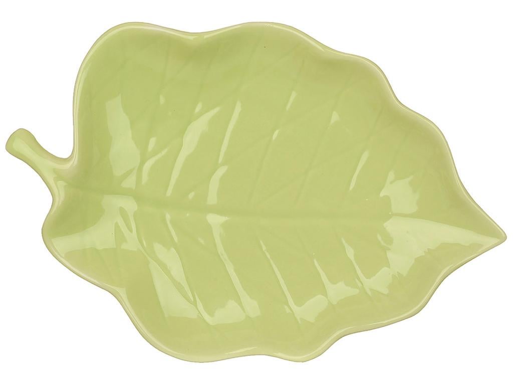 Блюдо фарфоровое в форме листа 25х17х2,8 см Салатовый (BDI-888-042)