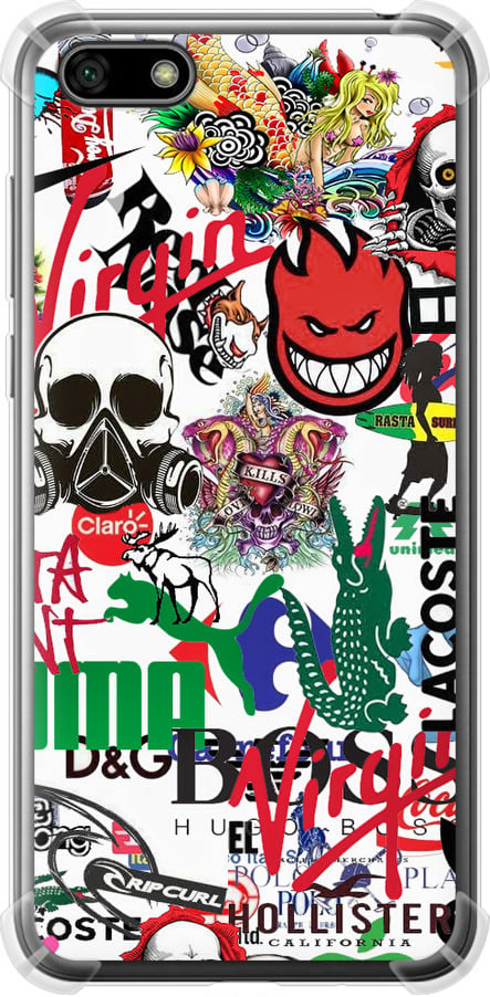 Чехол на Huawei Honor 7A Many different logos (4022sp-1805-42517)